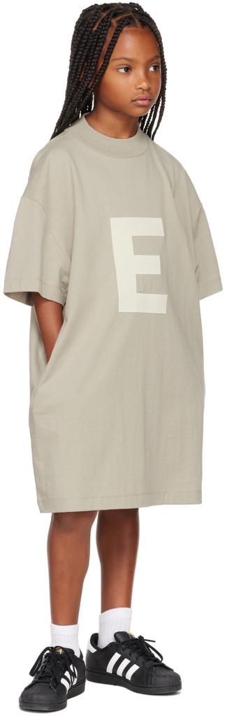 Kids Gray 'E'  T-Shirt Dress商品第4张图片规格展示