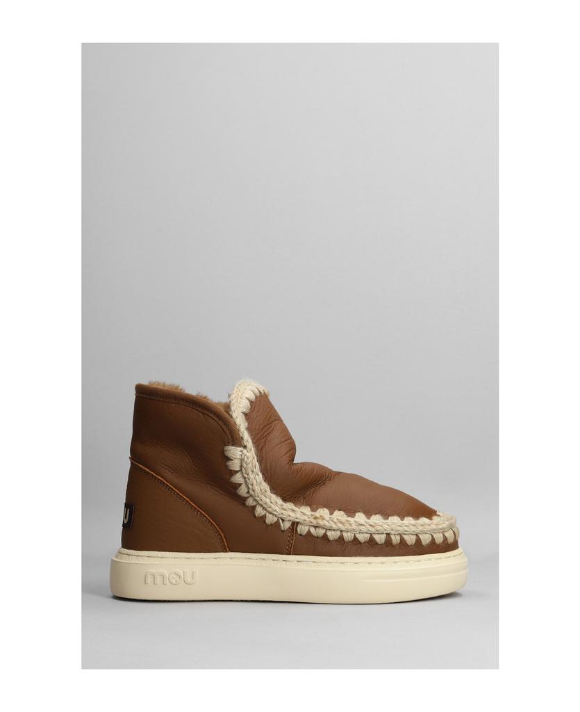 商品Mou|Eskimo Sneaker Bold Low Heels Ankle Boots In Leather Color Leather,价格¥1989,第1张图片