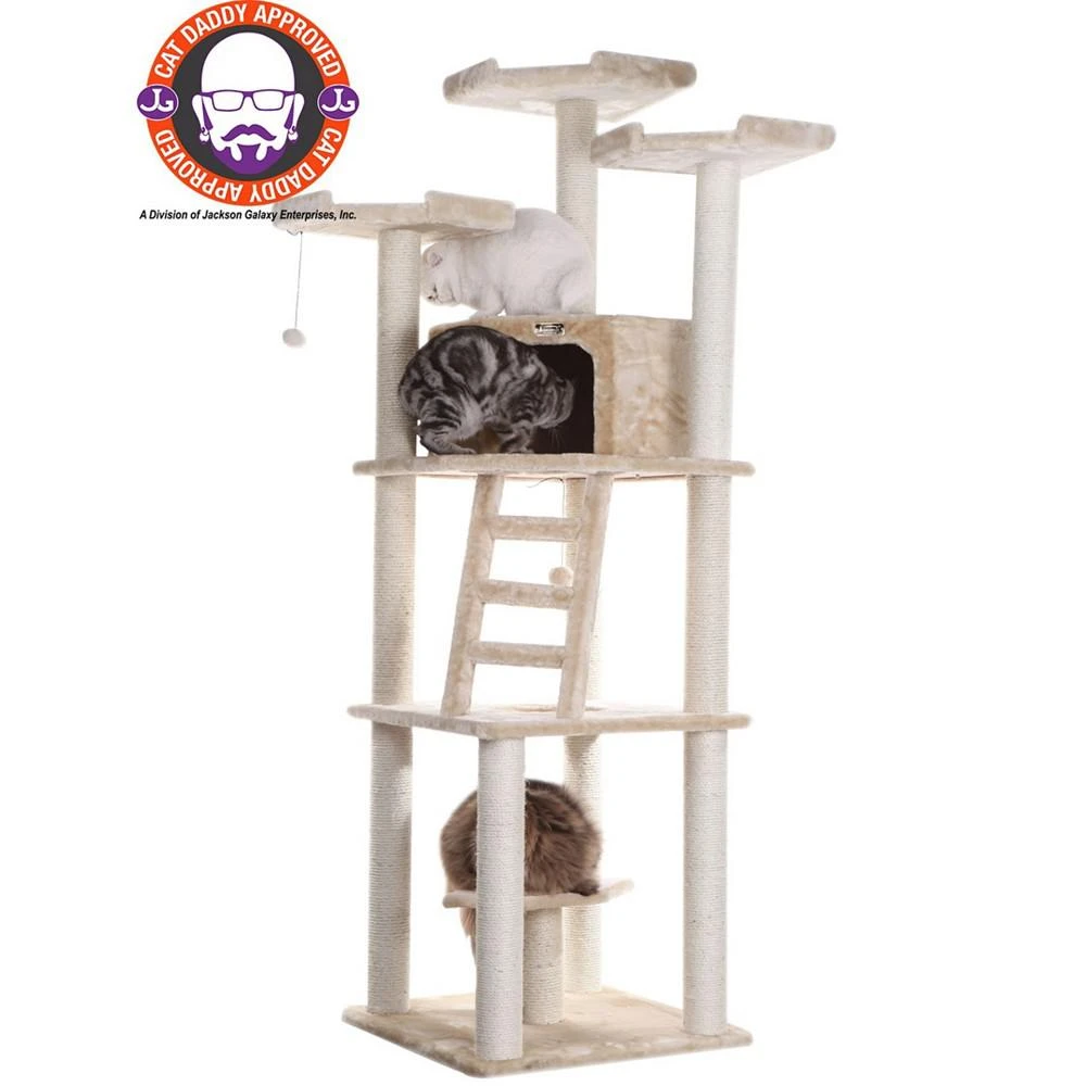 商品Macy's|Multi-Function Real Wood Cat Tower With Spacious Condo,价格¥2859,第3张图片详细描述