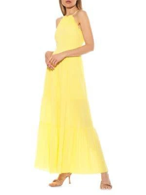 商品ALEXIA ADMOR|Kira Ruffle Halter Maxi Dress,价格¥680,第3张图片详细描述