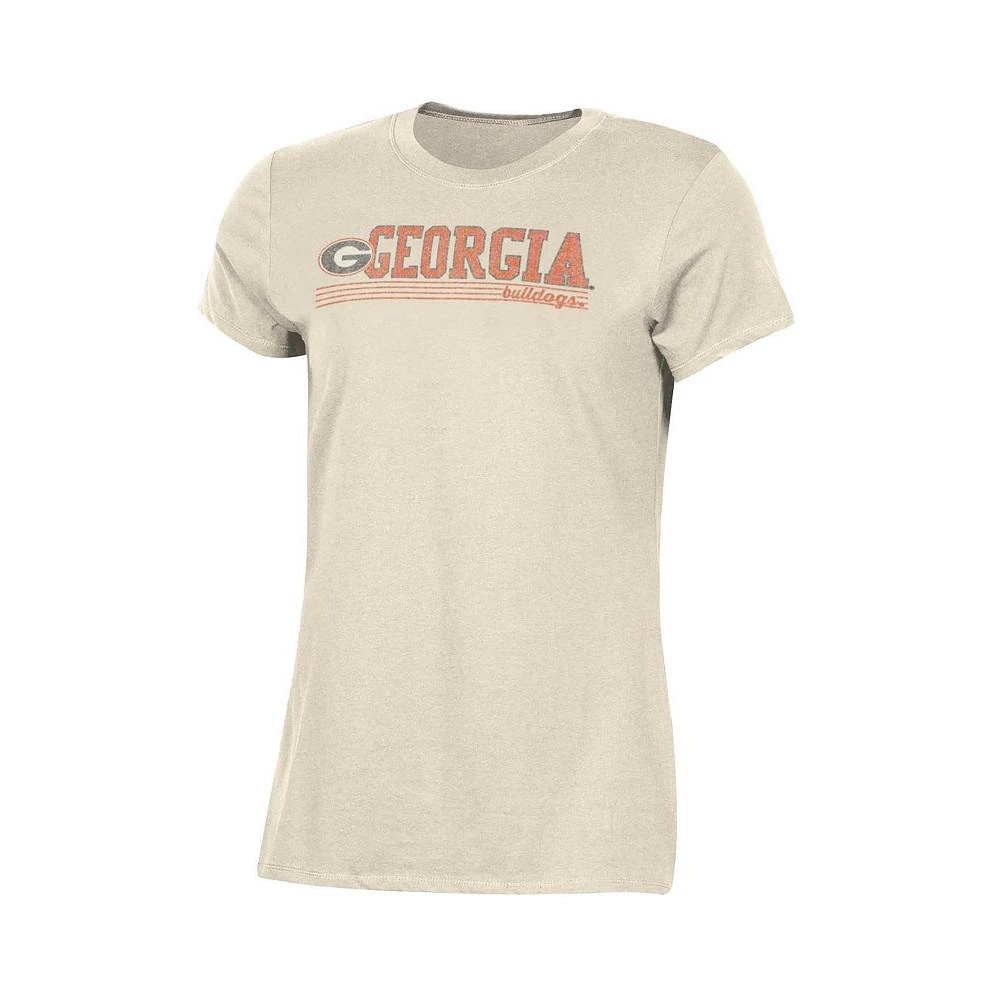 商品CHAMPION|Women's Cream Distressed Georgia Bulldogs Classic T-shirt,价格¥222,第3张图片详细描述