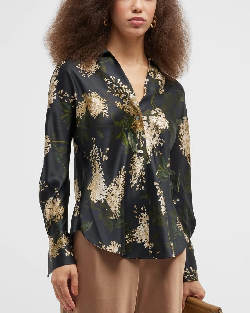 商品Vince|Floral-Print Silk Button-Front Blouse,价格¥1046,第1张图片