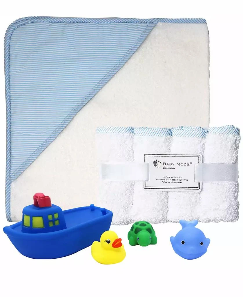 商品Baby Mode Signature|Baby Boys Bath Towel, Washcloth, and Toys, 9 Piece Set,价格¥300,第1张图片