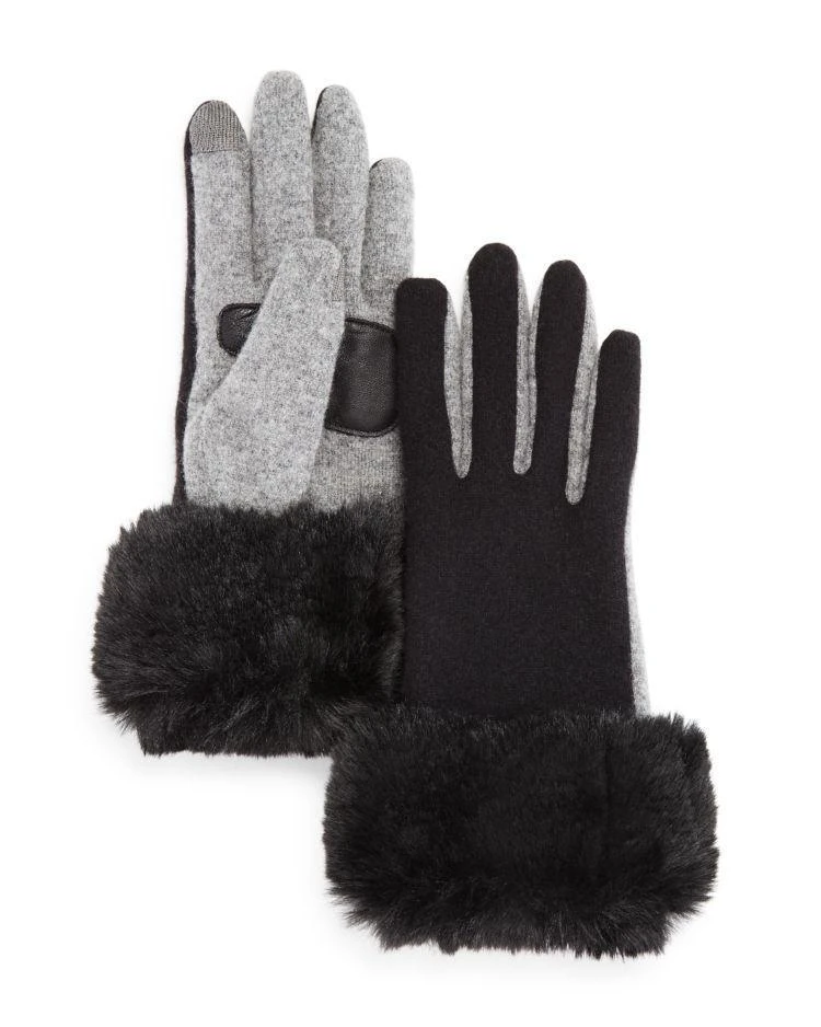 商品Echo Design|Faux Fur Cuff Tech Gloves,价格¥193,第1张图片