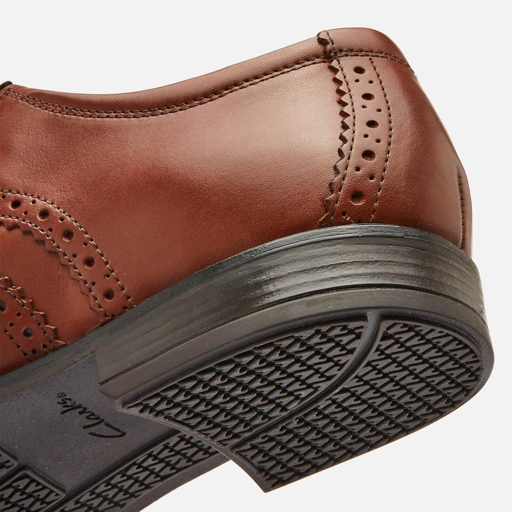 商品Clarks|Clarks Men's Howard Wing Leather Derby Shoes - Dark Tan,价格¥607,第6张图片详细描述