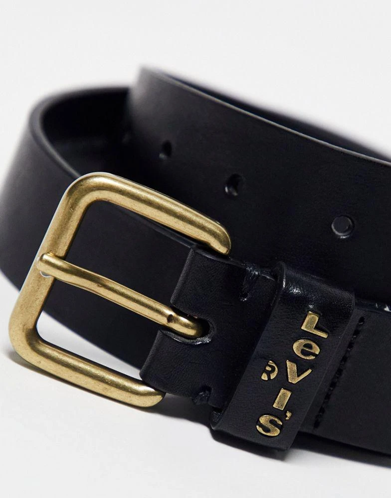 商品Levi's|Levi's Calypso leather belt in black,价格¥348,第4张图片详细描述