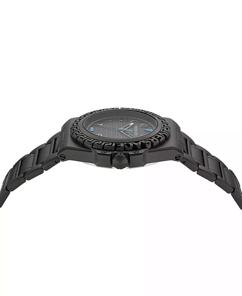 商品Versace|Men's Swiss Greca Reaction Black-Tone Stainless Steel Bracelet Watch 44mm,价格¥8668,第2张图片详细描述