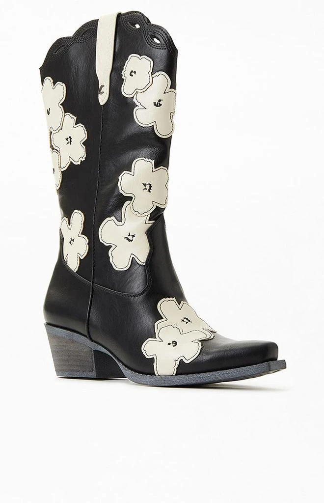 商品Sam Edelman|Black & White Flower Jill 2 Cowboy Boots,价格¥671,第1张图片