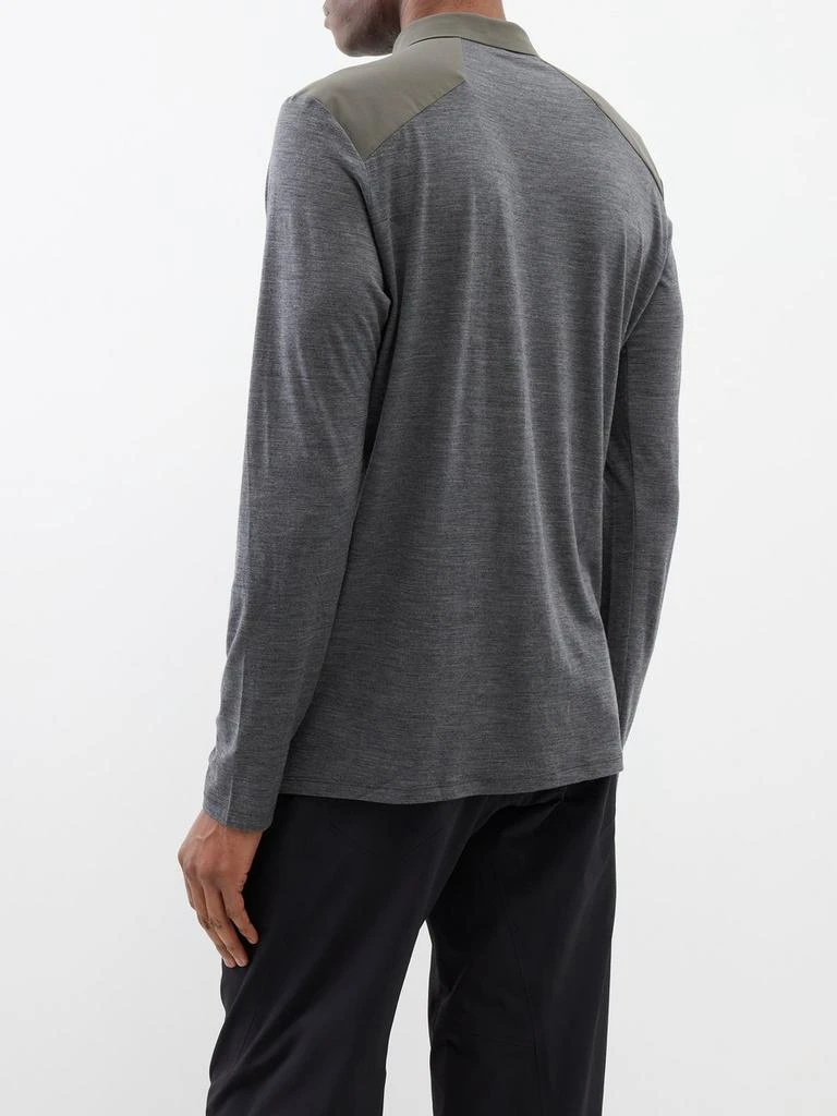 商品Veilance|Frame merino-blend long-sleeved polo shirt,价格¥1155,第5张图片详细描述