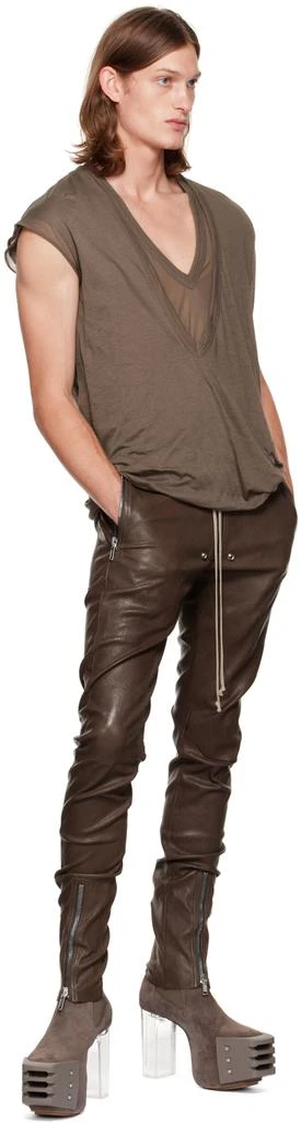 商品Rick Owens|Gray Gary Leather Pants,价格¥10309,第4张图片详细描述