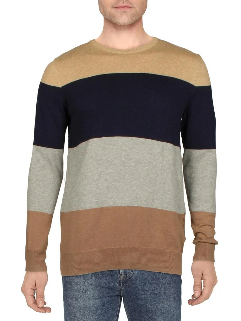 商品Club Room|Thierry Mens Cotton Colorblock Crewneck Sweater,价格¥163,第2张图片详细描述