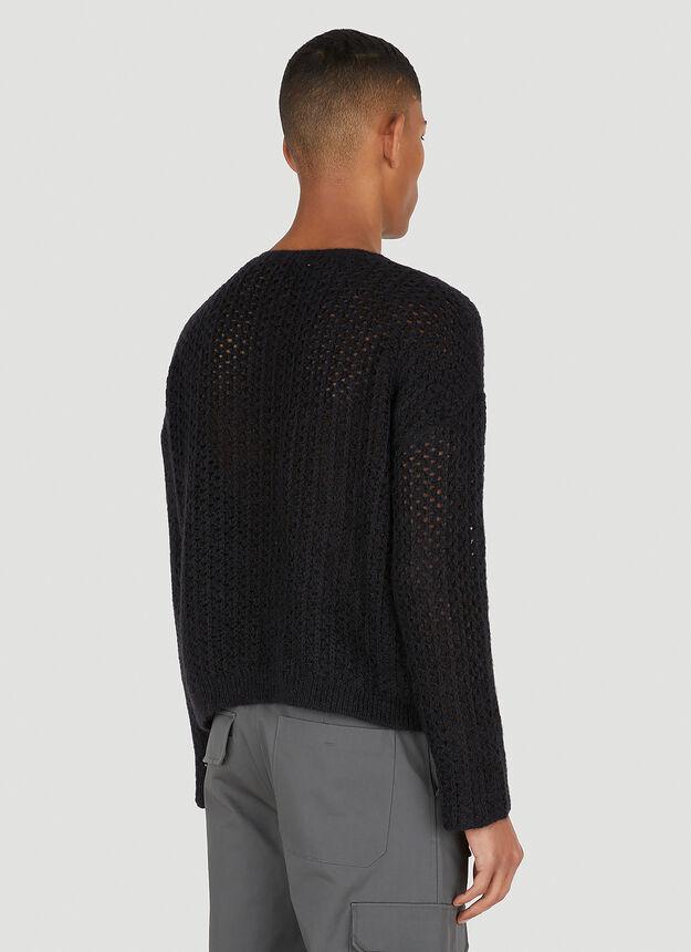 Lattice Knit Top in Black商品第4张图片规格展示