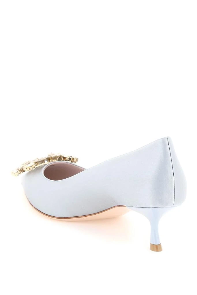 商品Roger Vivier|Roger vivier satin pumps with rv bouquet strass pearl buckle,价格¥7871,第3张图片详细描述