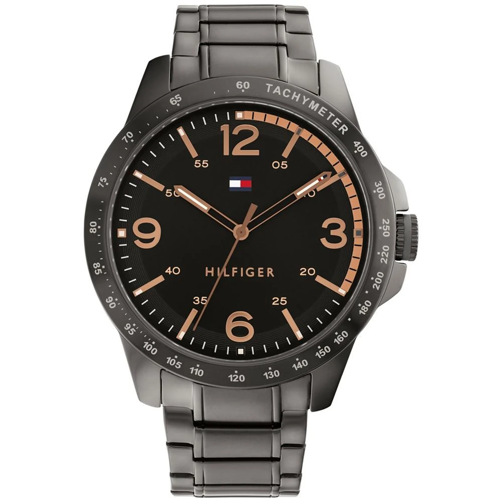 商品Tommy Hilfiger|Men's Gray-Tone Stainless Steel Bracelet Watch 46mm, Created for Macy's,价格¥874,第1张图片