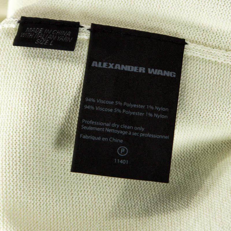 Alexander Wang Highlighter Yellow Knit Sheer Paneled Pullover L商品第6张图片规格展示