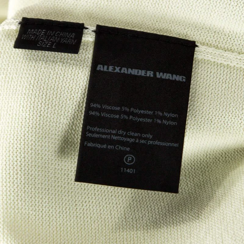 Alexander Wang Highlighter Yellow Knit Sheer Paneled Pullover L 商品