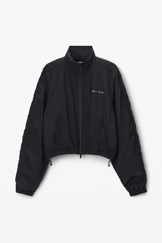 【ALEXANDER WANG】Nylon Track Jacket Alexander Wang Shrunken Track Jacket in Black | REVOLVE