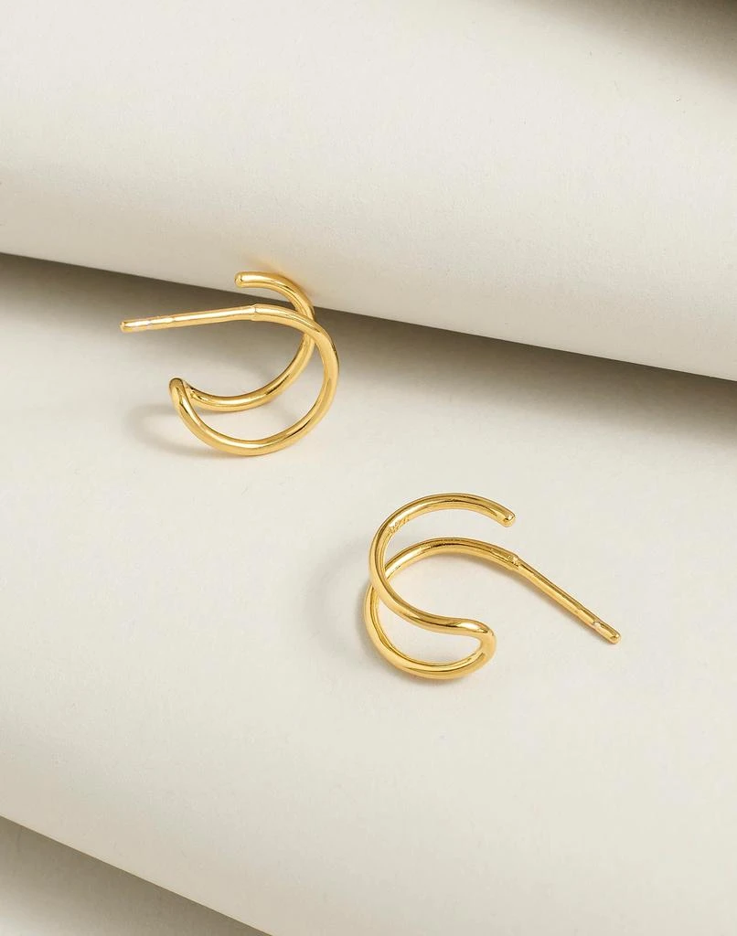 商品Madewell|Delicate Collection Demi-Fine 14k Plated Double Hoop Earrings,价格¥374,第1张图片