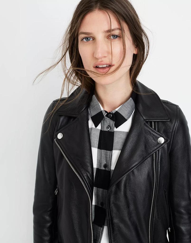 商品Madewell|Ultimate Leather Motorcycle Jacket,价格¥3472,第5张图片详细描述