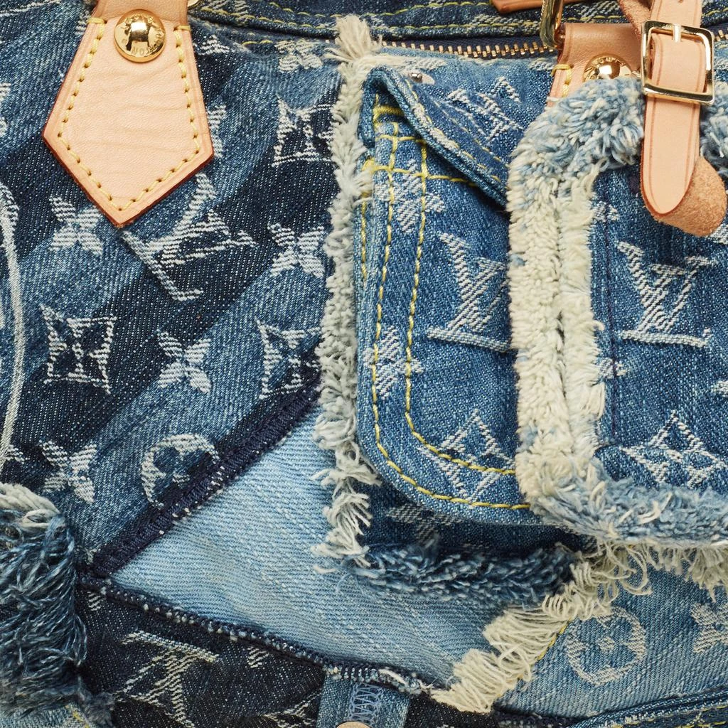 商品[二手商品] Louis Vuitton|Louis Vuitton Blue Monogram Denim Limited Edition Patchwork Speedy Bag,价格¥19919,第5张图片详细描述