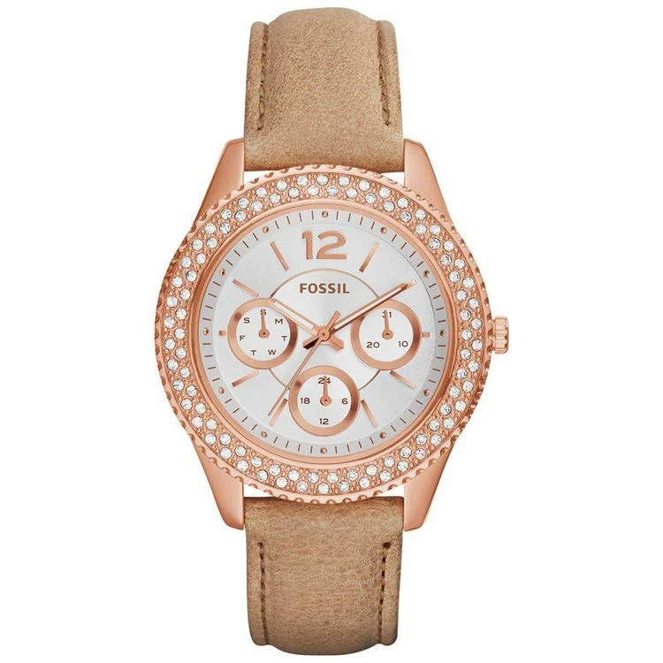 商品Fossil|Women's Stella Light Brown Leather Strap Watch 38mm ES3816,价格¥505,第2张图片详细描述