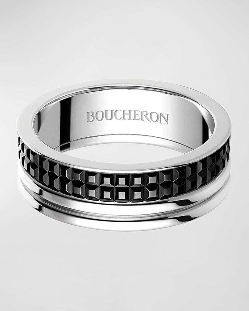 商品Boucheron|Quatre 18K White Gold Black Edition Large Ring,价格¥26393,第1张图片