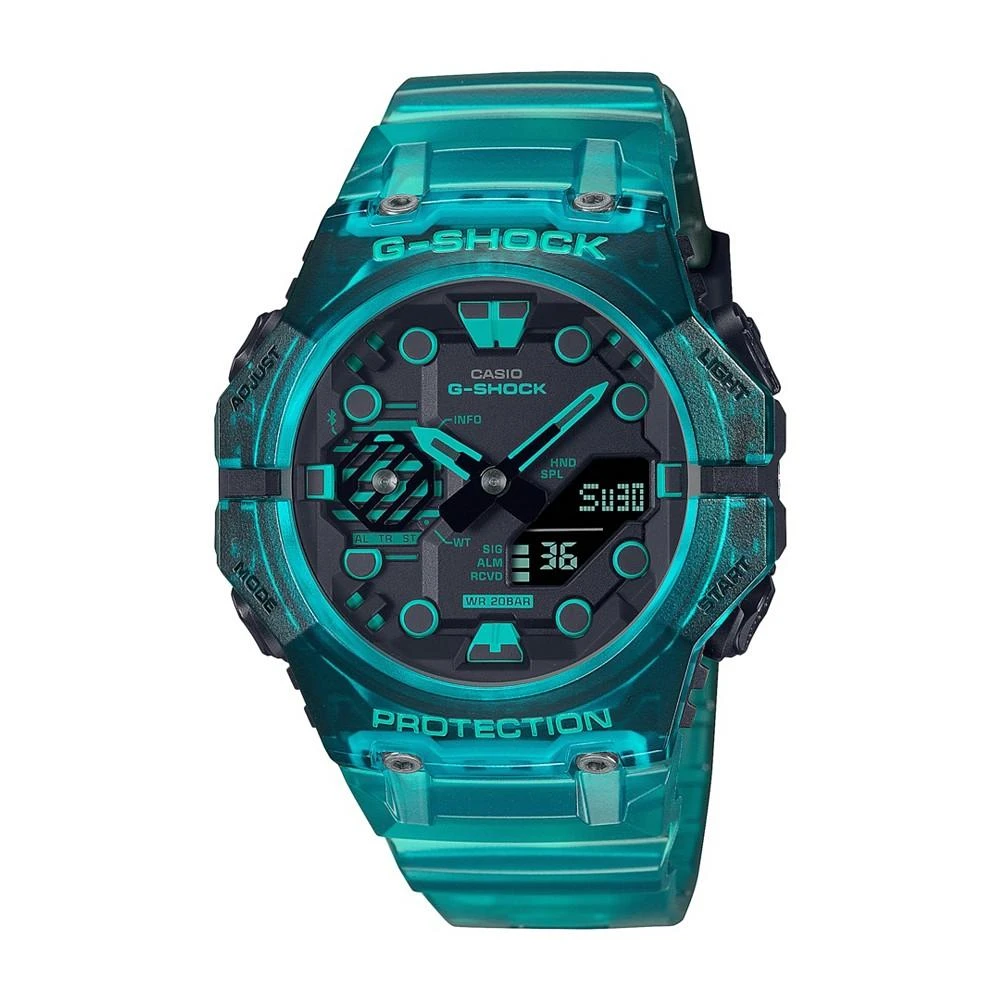 商品G-Shock|Men's Two Hand Quartz Blue Skeleton Resin Bluetooth Watch, 46.0mm GAB001G-2A,价格¥1121,第1张图片