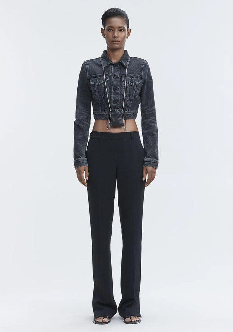 商品Alexander Wang|BARE CROPPED DENIM JACKET,价格¥1190,第1张图片