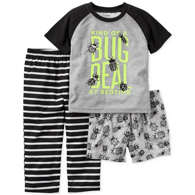 商品Carter's|大/小童3-Pc. Bug Deal Pajama Set, Little Boys (2-7) & Big Boys (8-20),价格¥72,第1张图片