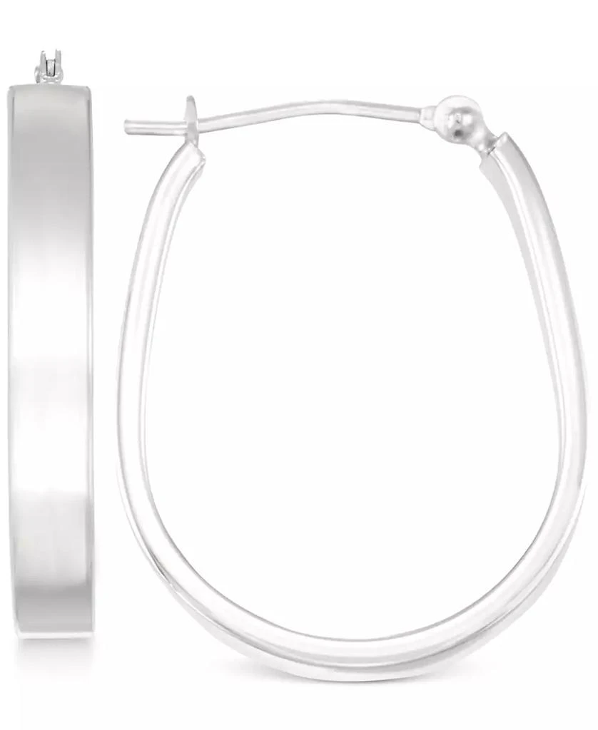 商品Macy's|Polished Pear-Shape Hoop Earrings in 10k White Gold,价格¥1693,第1张图片