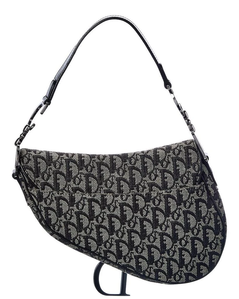 商品[二手商品] Dior|Dior Black Trotter Canvas Saddle Bag (Authentic Pre-Owned),价格¥19508,第4张图片详细描述