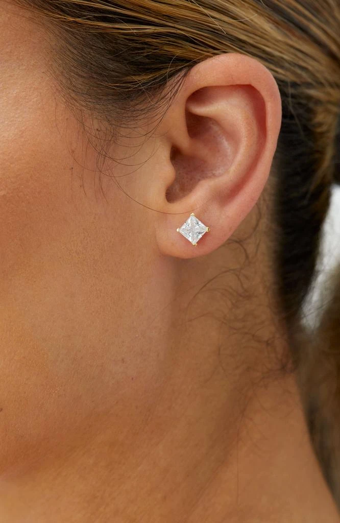 商品Savvy Cie Jewels|14K Gold Post And Ss 6Mm Princess Cut Stud Earrings,价格¥554,第2张图片详细描述