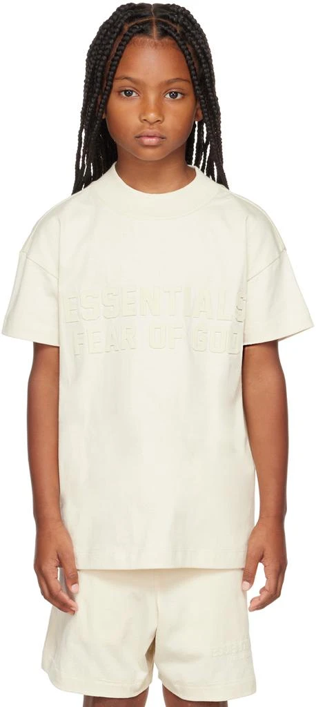 商品Essentials|Kids Off-White Mock Neck T-Shirt,价格¥145,第1张图片