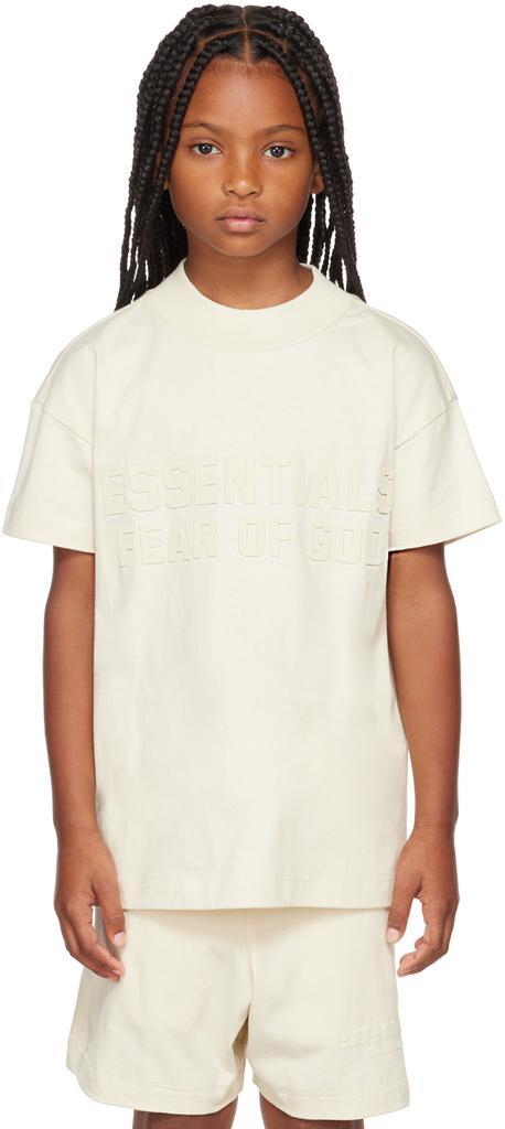 商品Essentials|Kids Off-White Mock Neck T-Shirt,价格¥181,第1张图片