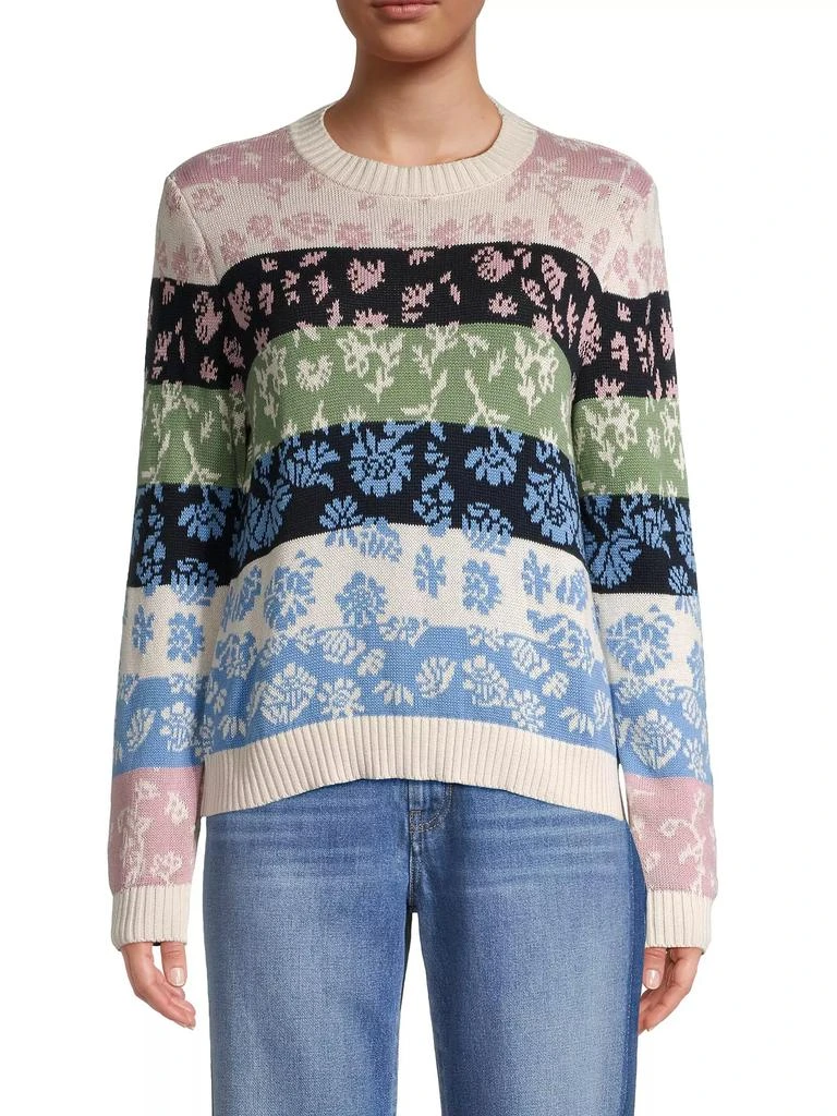 商品Weekend Max Mara|Fleres Floral Striped Cotton Sweater,价格¥1033,第3张图片详细描述