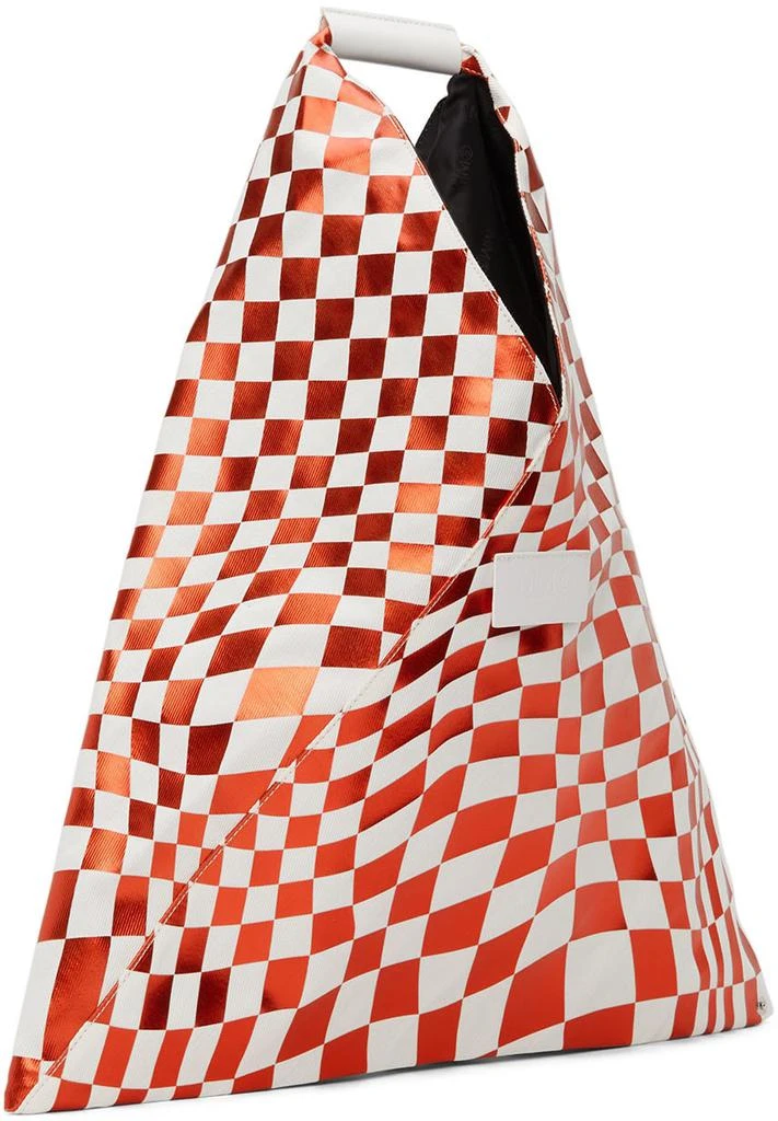 商品MAISON MARGIELA|Red & White Distorted Check Triangle Tote,价格¥2036,第2张图片详细描述