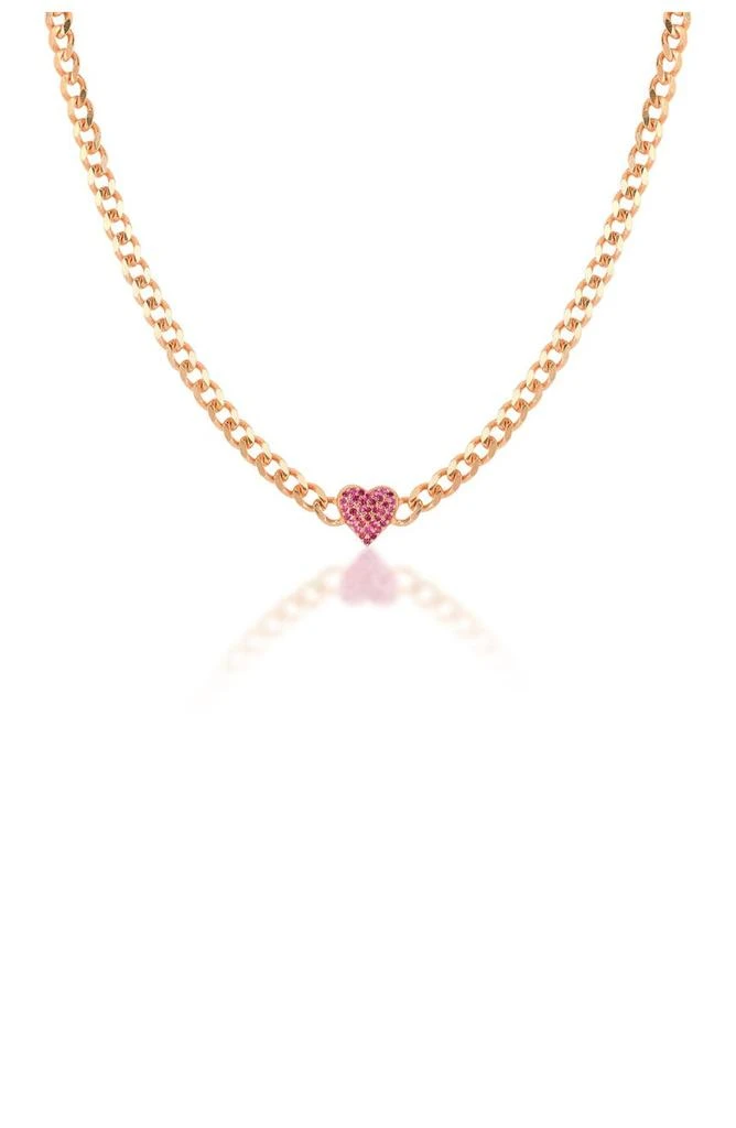 商品Gabi Rielle|14K Gold Vermeil Chain Link Ruby Heart Choker,价格¥531,第1张图片