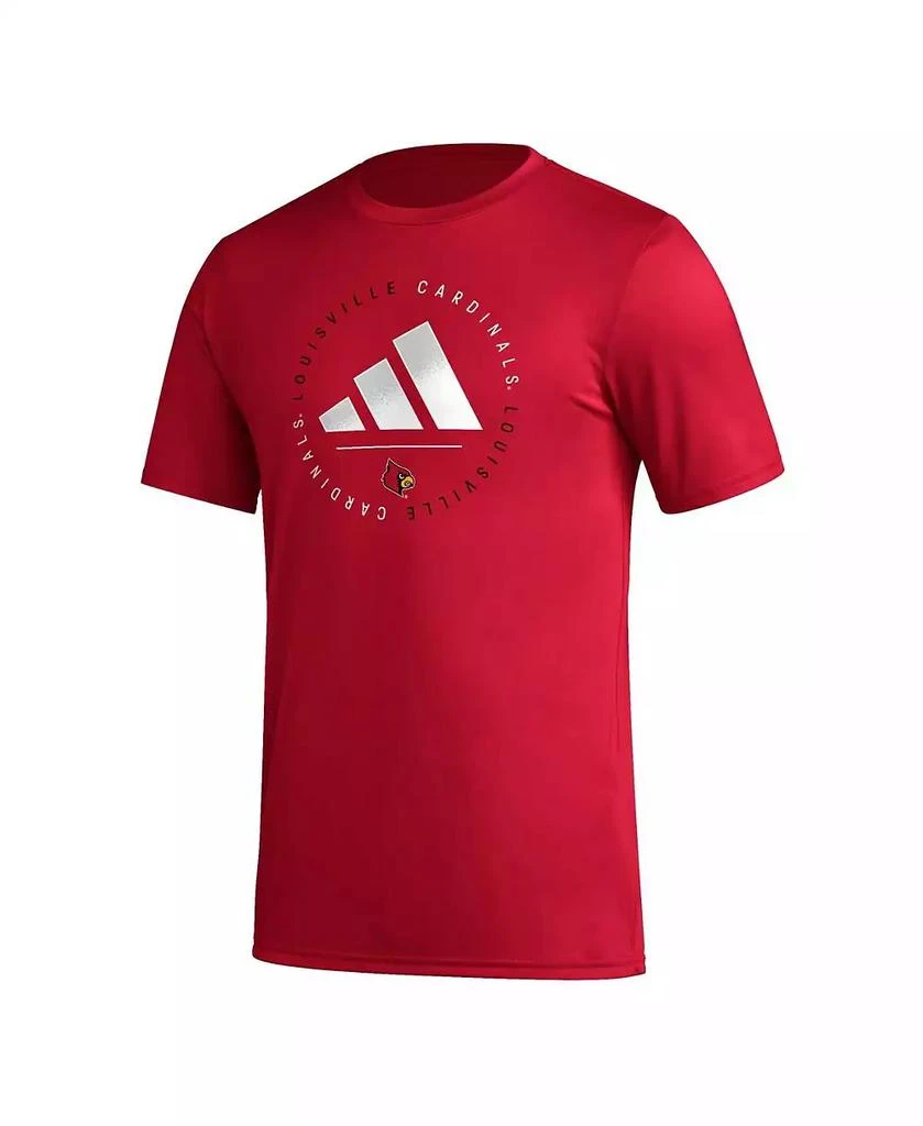 商品Adidas|Men's Red Louisville Cardinals Stripe Up AEROREADY Pregame T-shirt,价格¥232,第2张图片详细描述