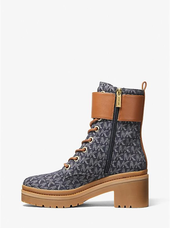 商品Michael Kors|Rory Denim Logo Jacquard Combat Boot,价格¥952,第3张图片详细描述