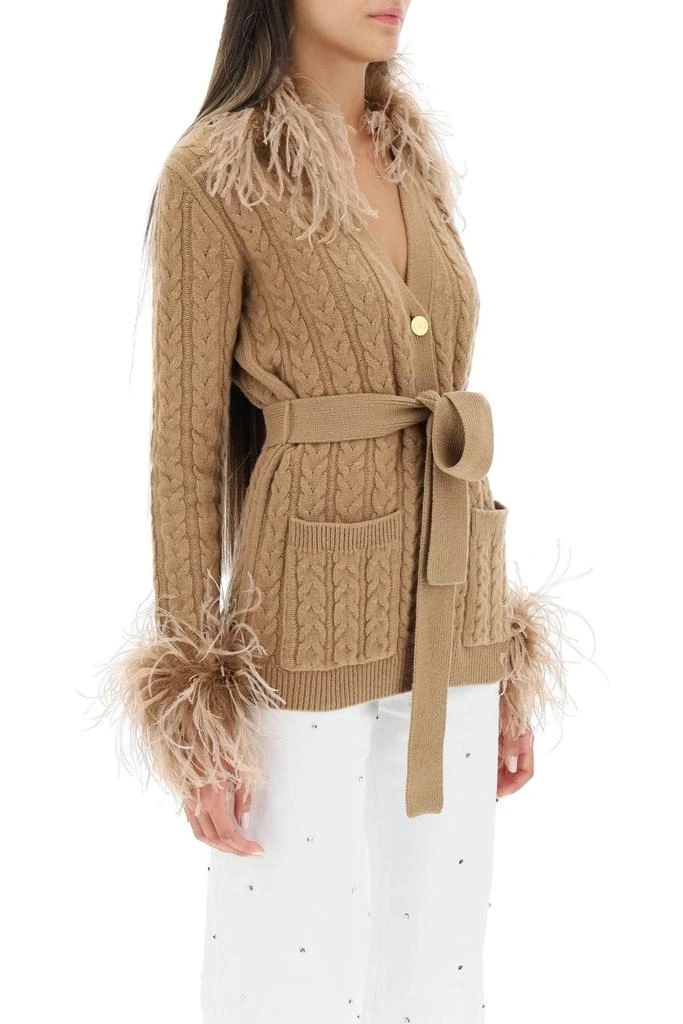 商品Valentino|WOOL CARDIGAN WITH OSTRICH FEATHERS,价格¥16565,第3张图片详细描述