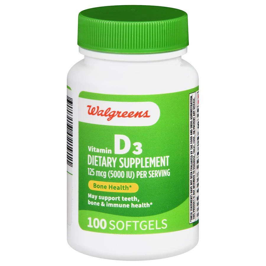 商品Walgreens|Vitamin D3 125 mcg Softgels,价格¥83,第1张图片