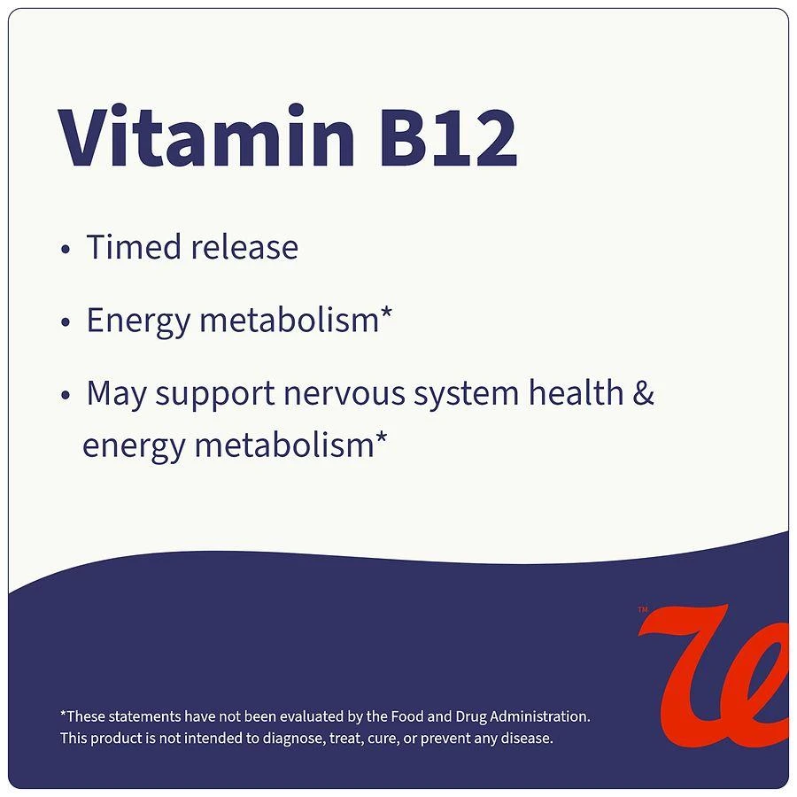 商品Walgreens|Timed Release Vitamin B12 1000 mcg Tablets (300 days),价格¥168,第5张图片详细描述