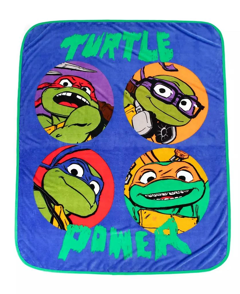 商品TEENAGE MUTANT NINJA TURTLES|Paramount Nickelodeon Teenage Mutant Ninja Turtle Movie Collection Turtle Power Silk Touch Throw 46 x 60,价格¥131,第1张图片