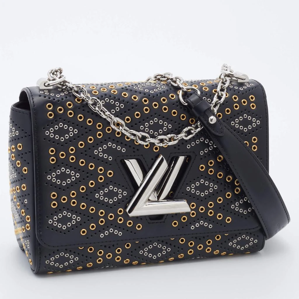 商品[二手商品] Louis Vuitton|Louis Vuitton Black Leather Limited Edition Grommet Embellished Twist MM Bag,价格¥15235,第3张图片详细描述