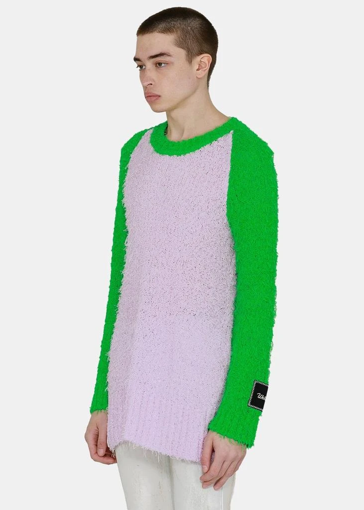 商品We11done|We11done Green & Pink Fluffy Knit Top,价格¥1527,第3张图片详细描述