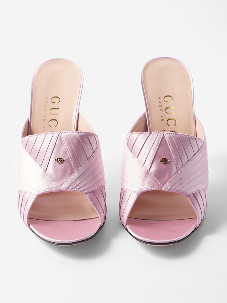 商品Gucci|Pleated silk-blend high-heeled mules,价格¥5229,第7张图片详细描述