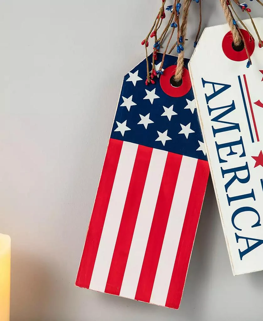商品Glitzhome|Wooden Patriotic or Americana Doorknob Hanging Decor, 19.5",价格¥148,第4张图片详细描述