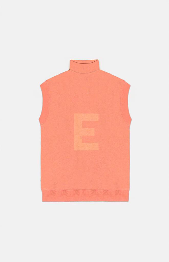 Women's Coral Mock Neck Sleeveless Sweatshirt商品第1张图片规格展示