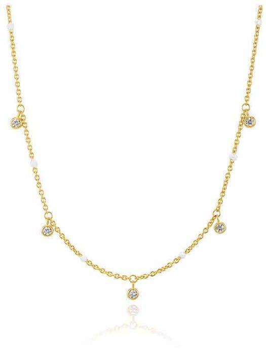 商品hyeres-lor|Silver 5 Stone Ball Chain Necklace,价格¥1255,第5张图片详细描述