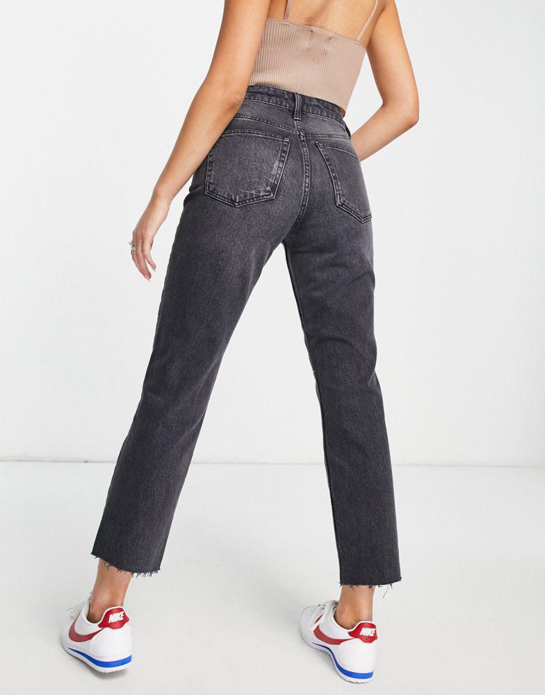 Topshop straight jeans in washed black商品第2张图片规格展示